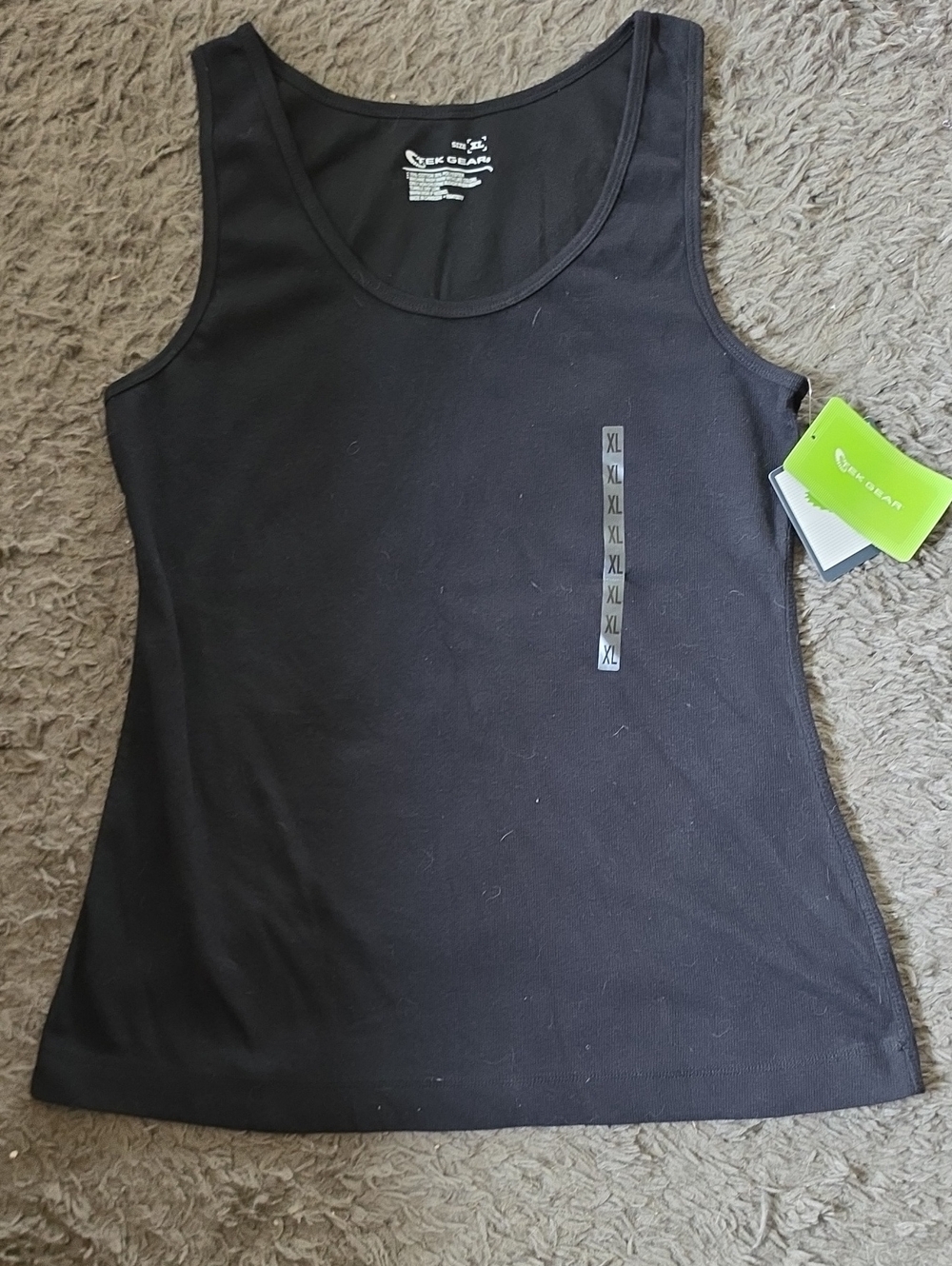 NWT tek gear Sz XL Black Scoop Neck Tank Top